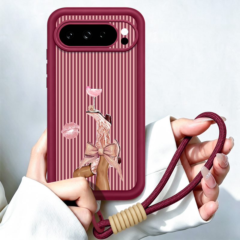 Google Pixel 9 Pro - Coque de téléphone à motif rayé
